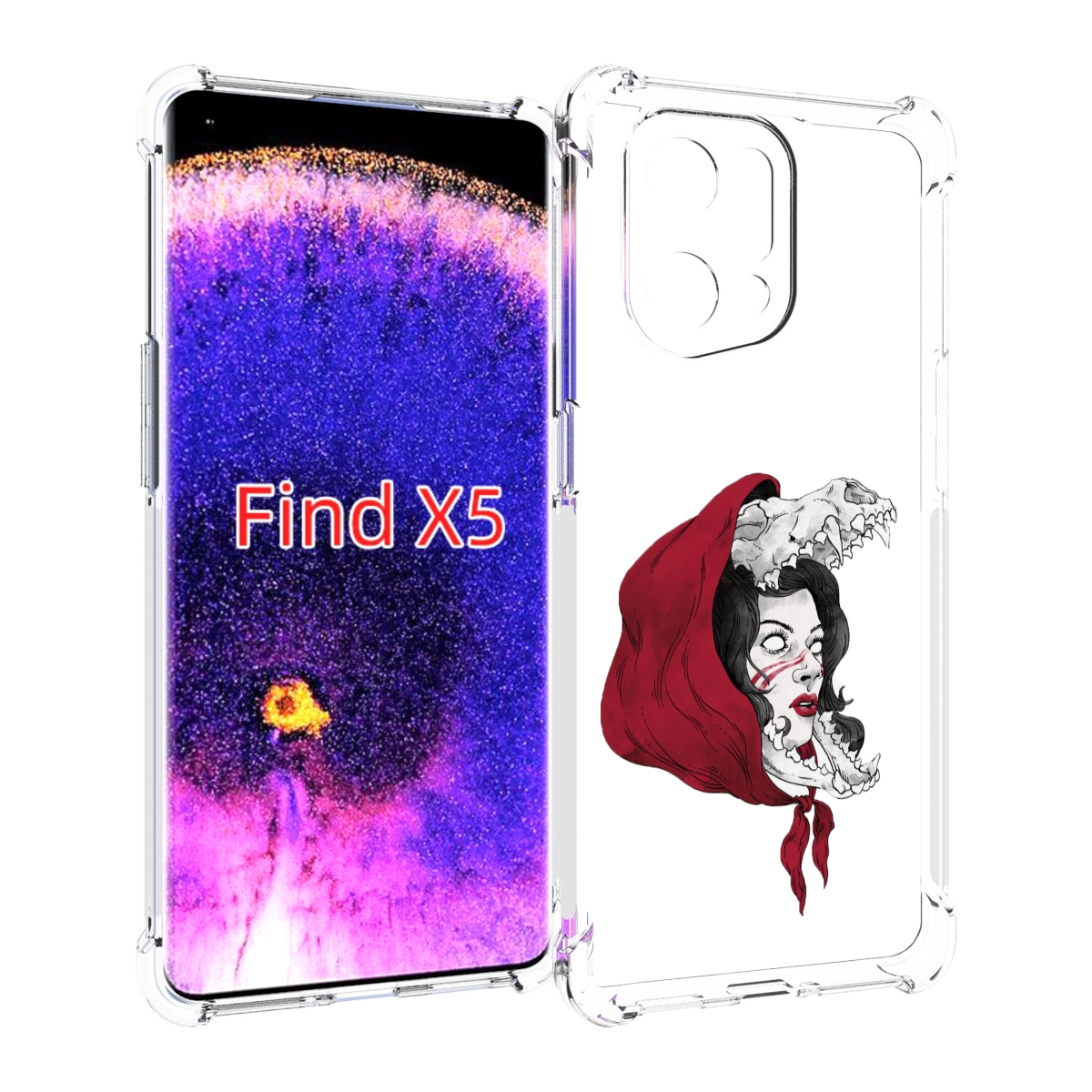 

Чехол MyPads Красная шапочка и волк женский для Oppo Find X5, Прозрачный, Tocco