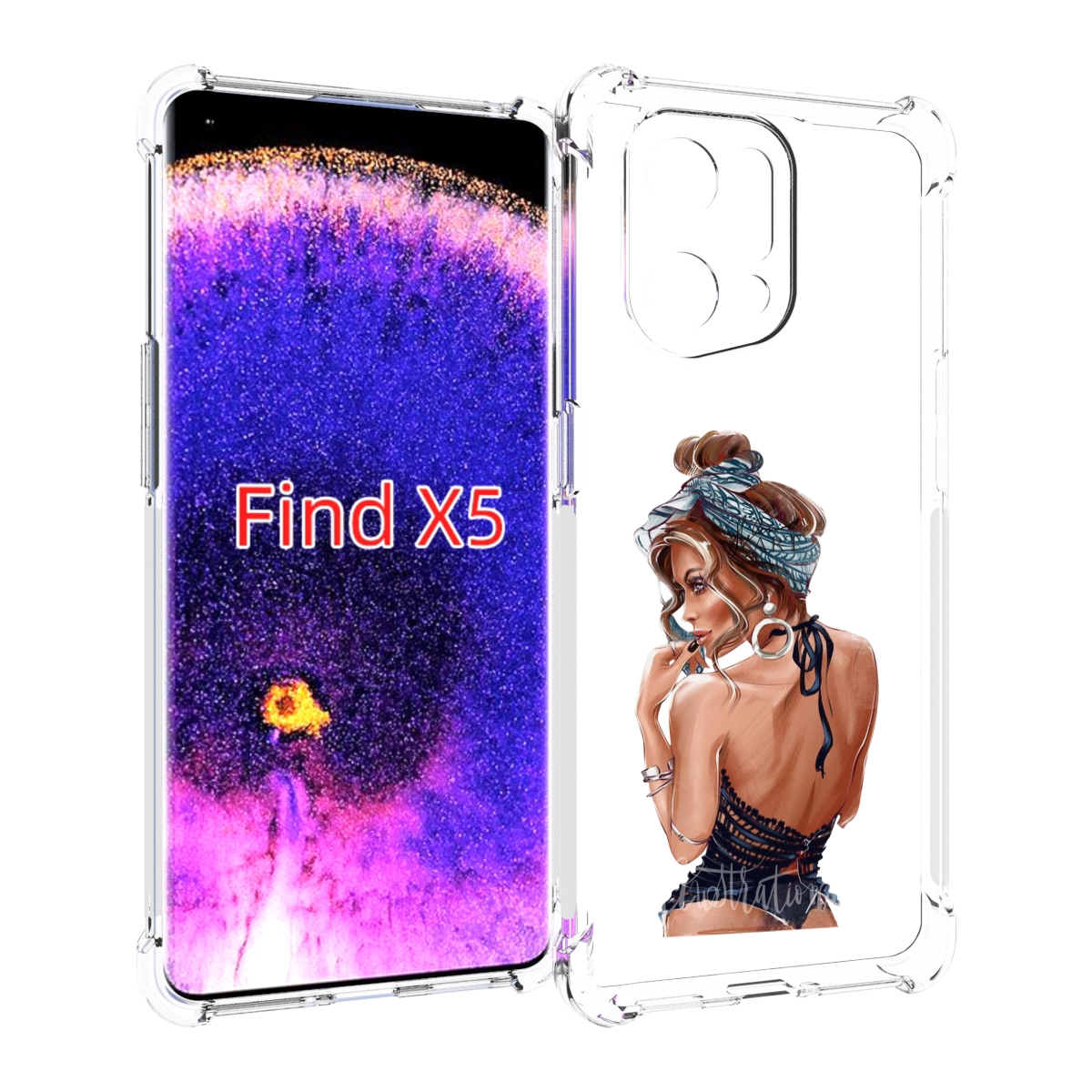 

Чехол MyPads Красивая-дама женский для Oppo Find X5, Прозрачный, Tocco