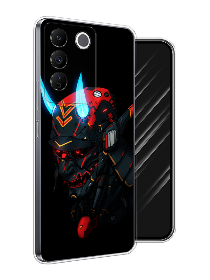 

Чехол Awog на Vivo V27e "Неоновый самурай", Черный;красный;голубой, 268350-1