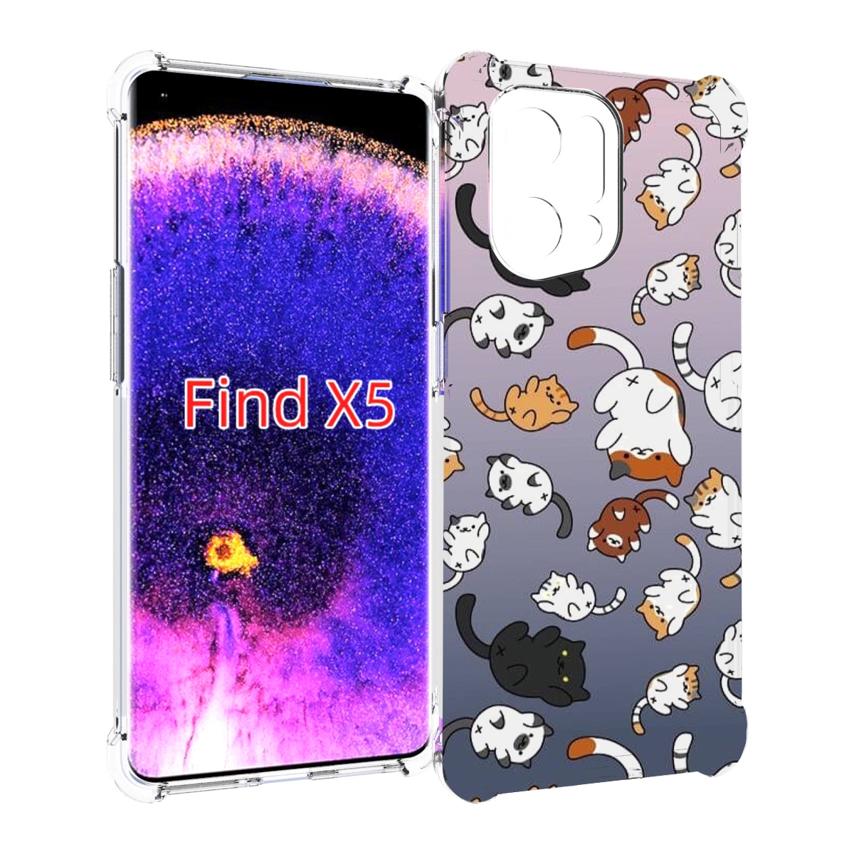 

Чехол MyPads Котики-летают для Oppo Find X5, Прозрачный, Tocco