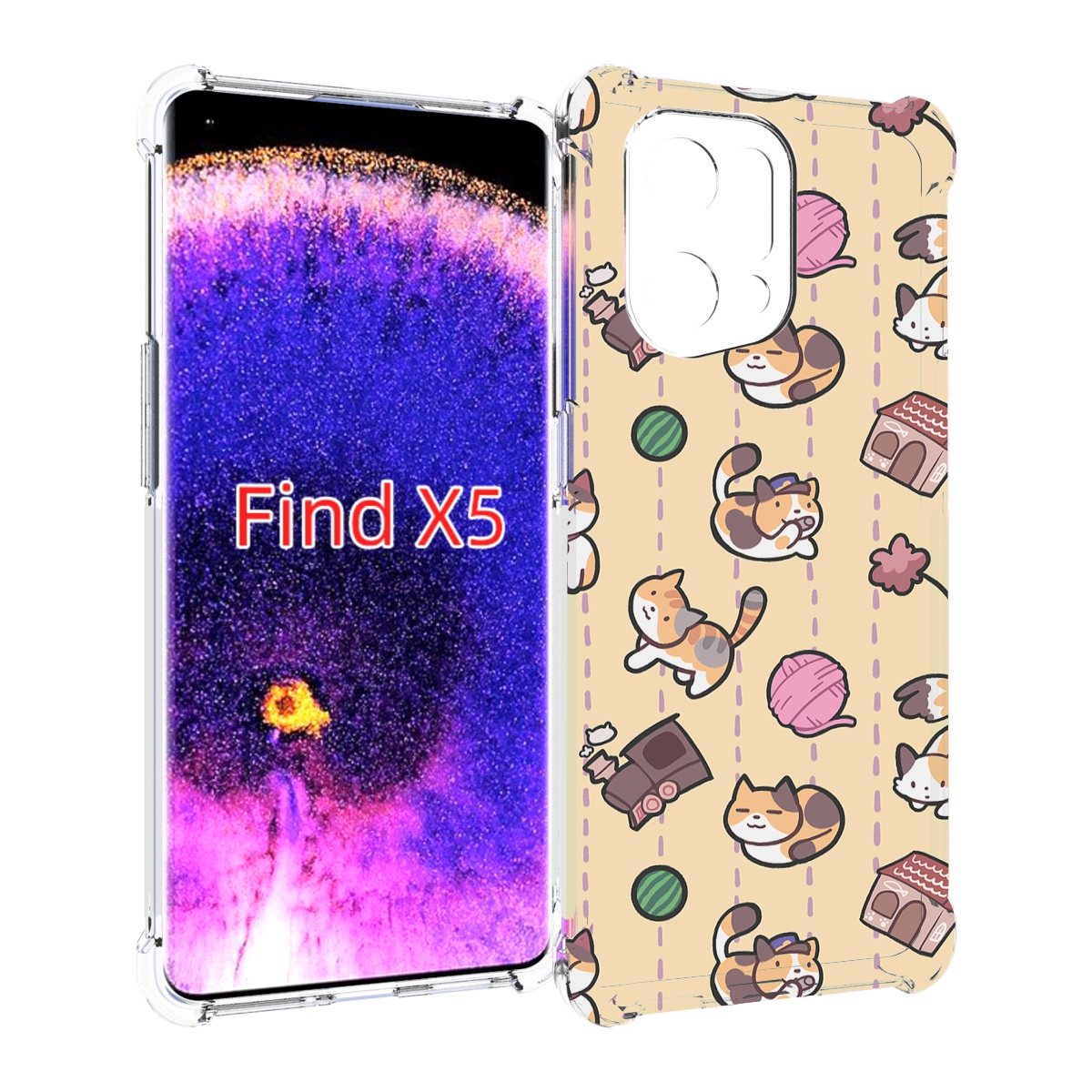 

Чехол MyPads Котики-клубочки для Oppo Find X5, Прозрачный, Tocco
