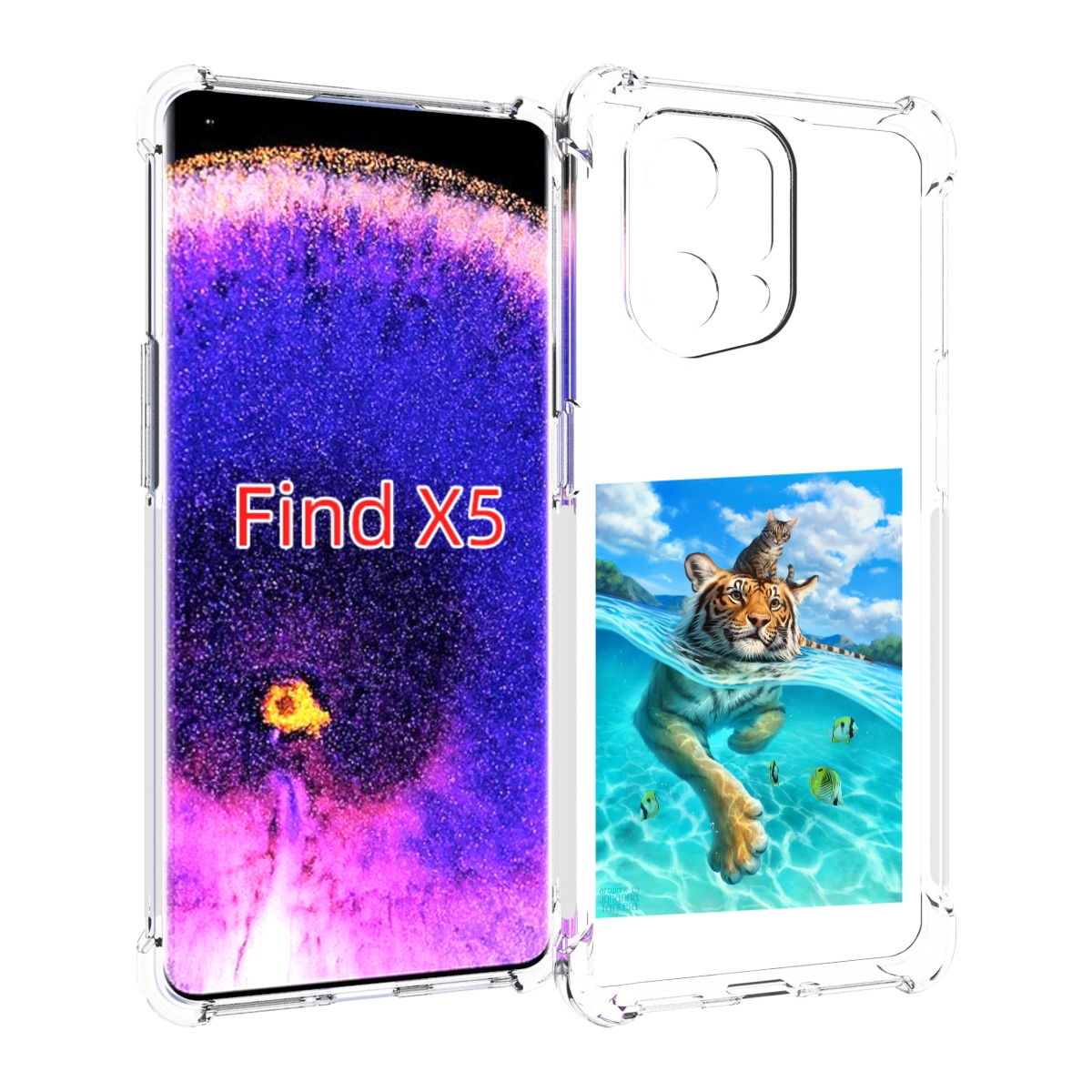 

Чехол MyPads Кот-на-тигре для Oppo Find X5, Прозрачный, Tocco