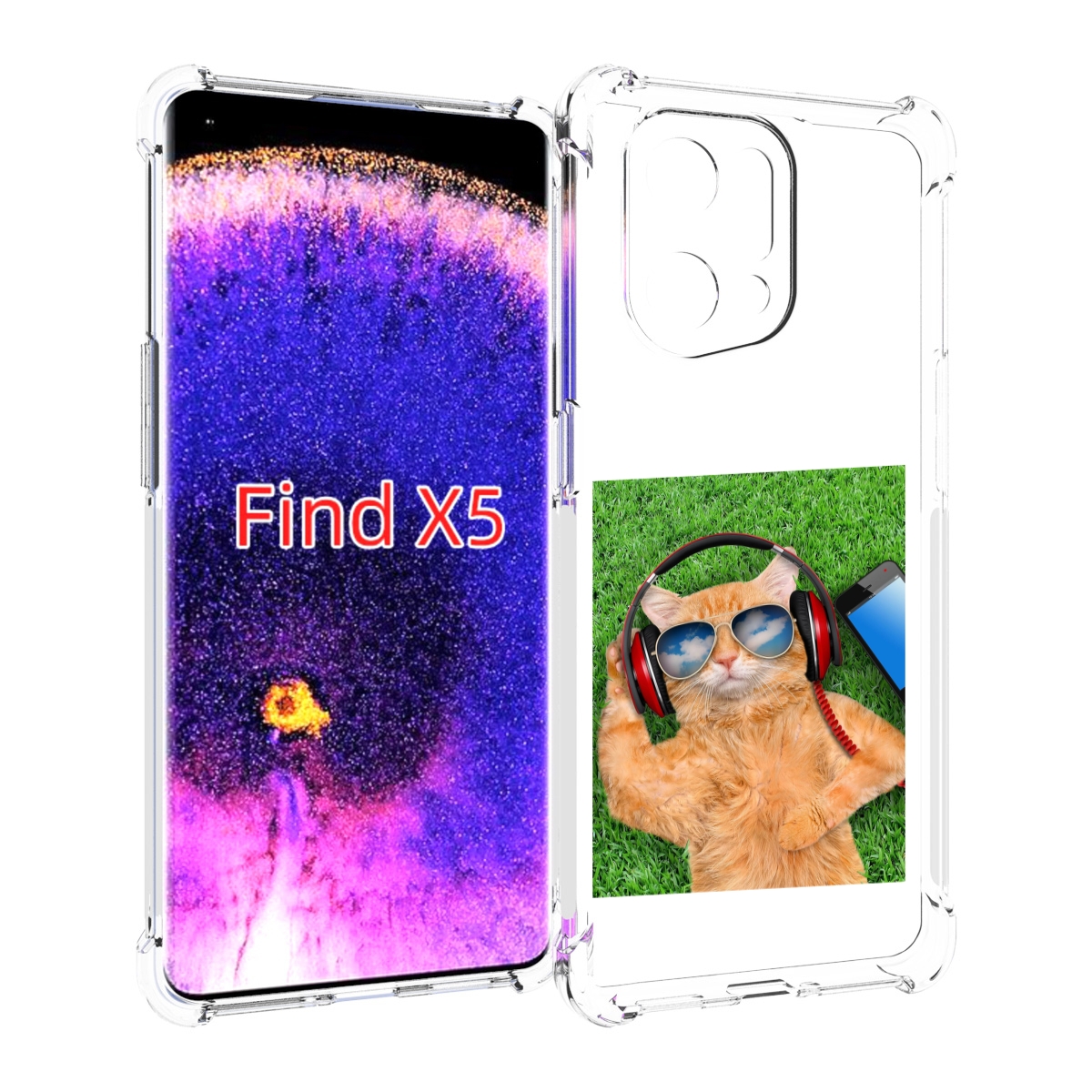 

Чехол MyPads Кот-кайфарик для Oppo Find X5, Прозрачный, Tocco