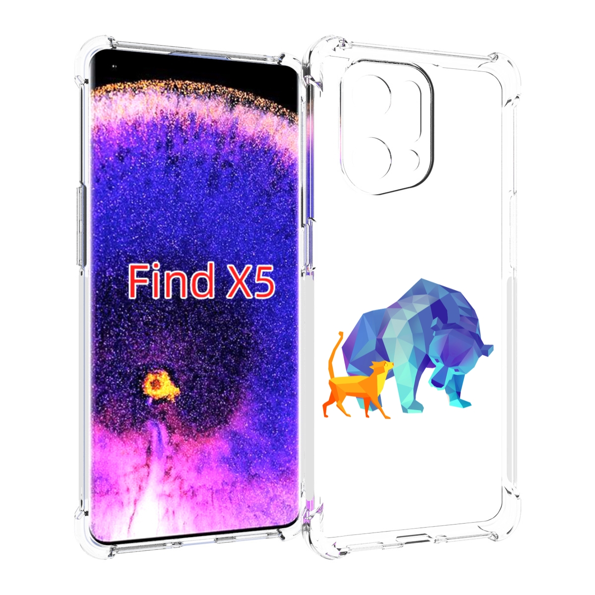 

Чехол MyPads Кот-и-медведь для Oppo Find X5, Прозрачный, Tocco