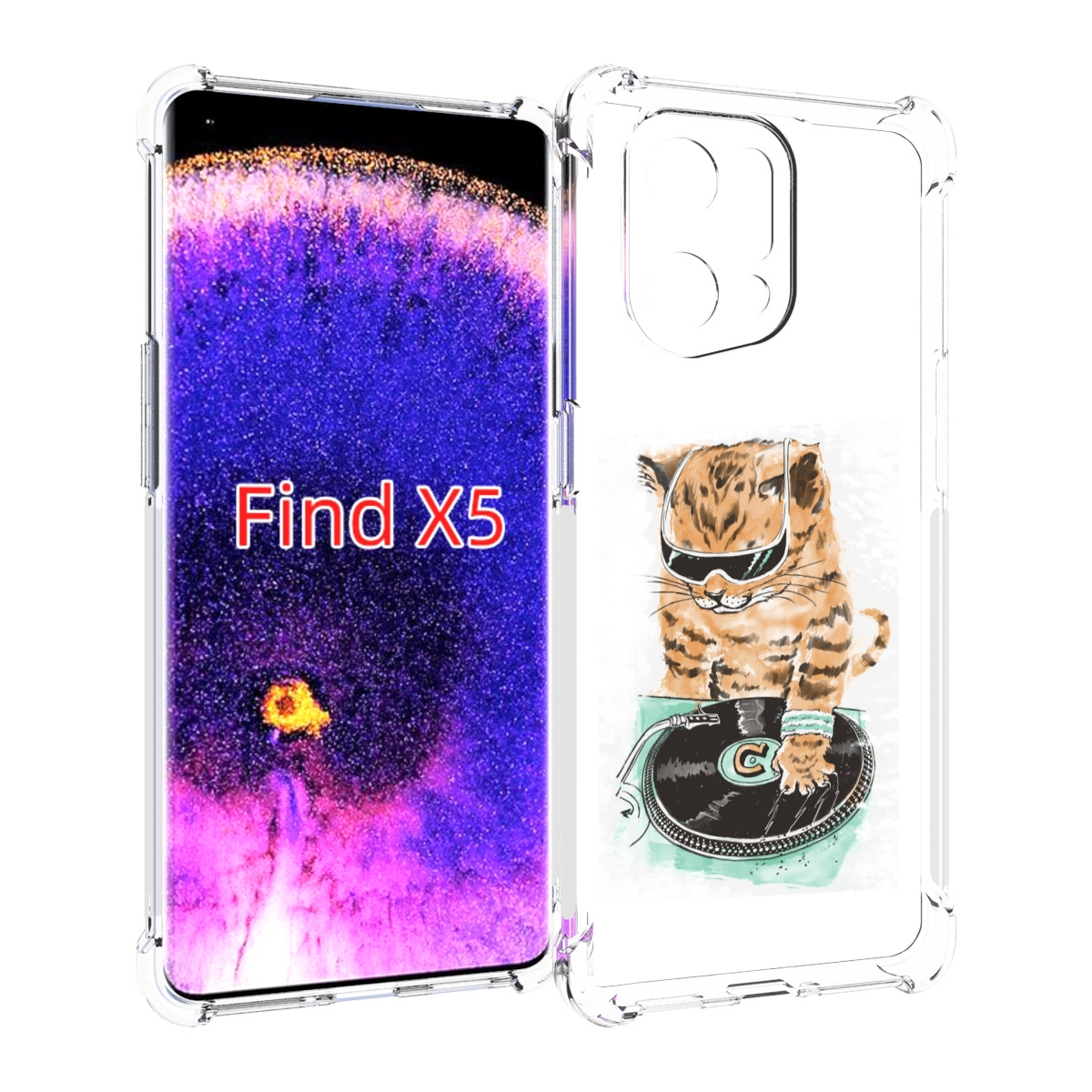 

Чехол MyPads Кот диджей для Oppo Find X5, Прозрачный, Tocco