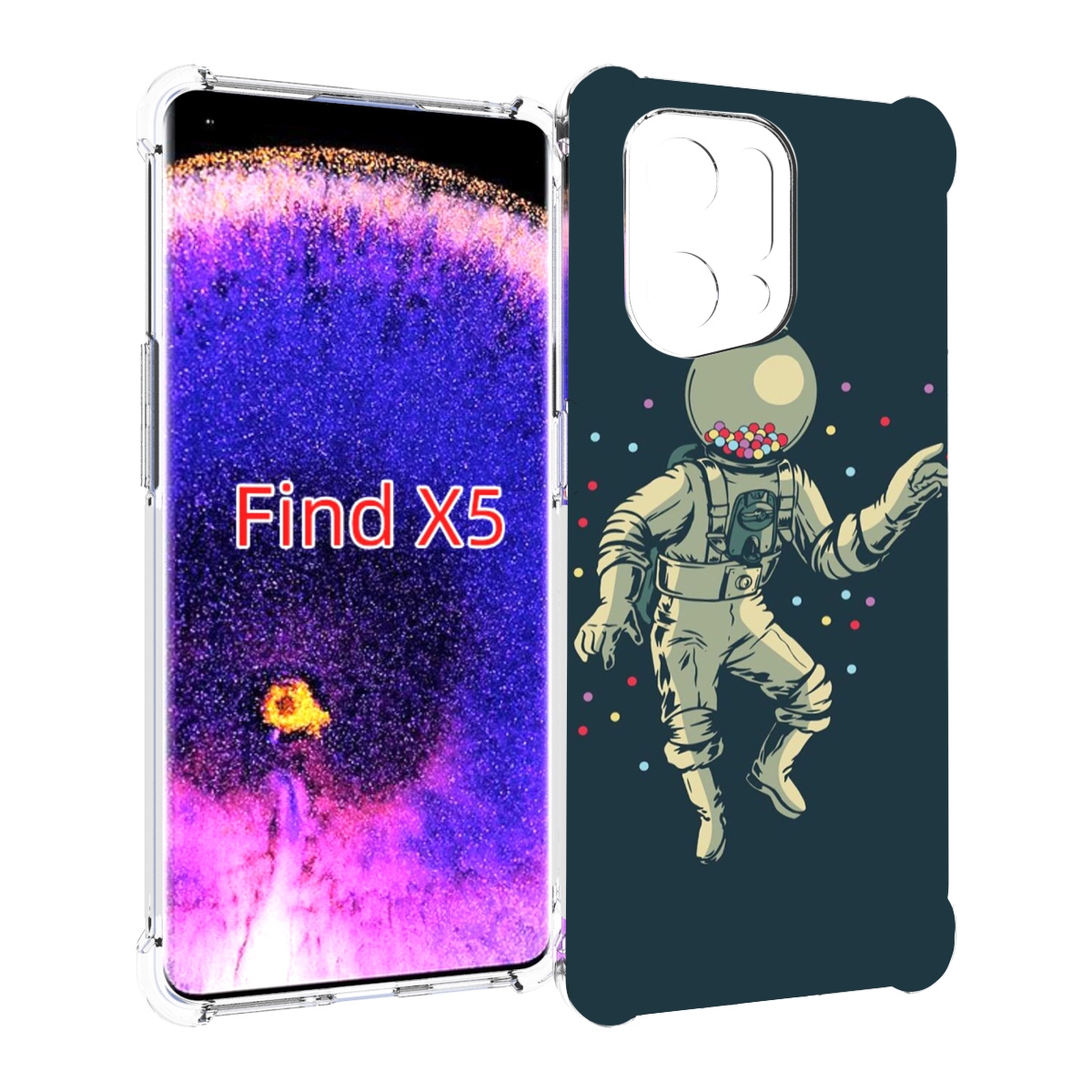 

Чехол MyPads Космонавт для Oppo Find X5, Прозрачный, Tocco