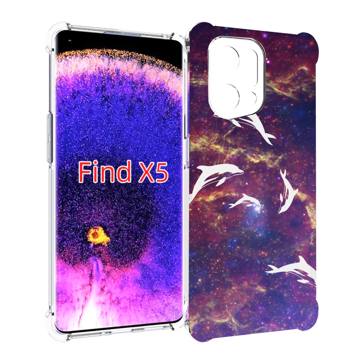 

Чехол MyPads Космические-дельфины для Oppo Find X5, Прозрачный, Tocco