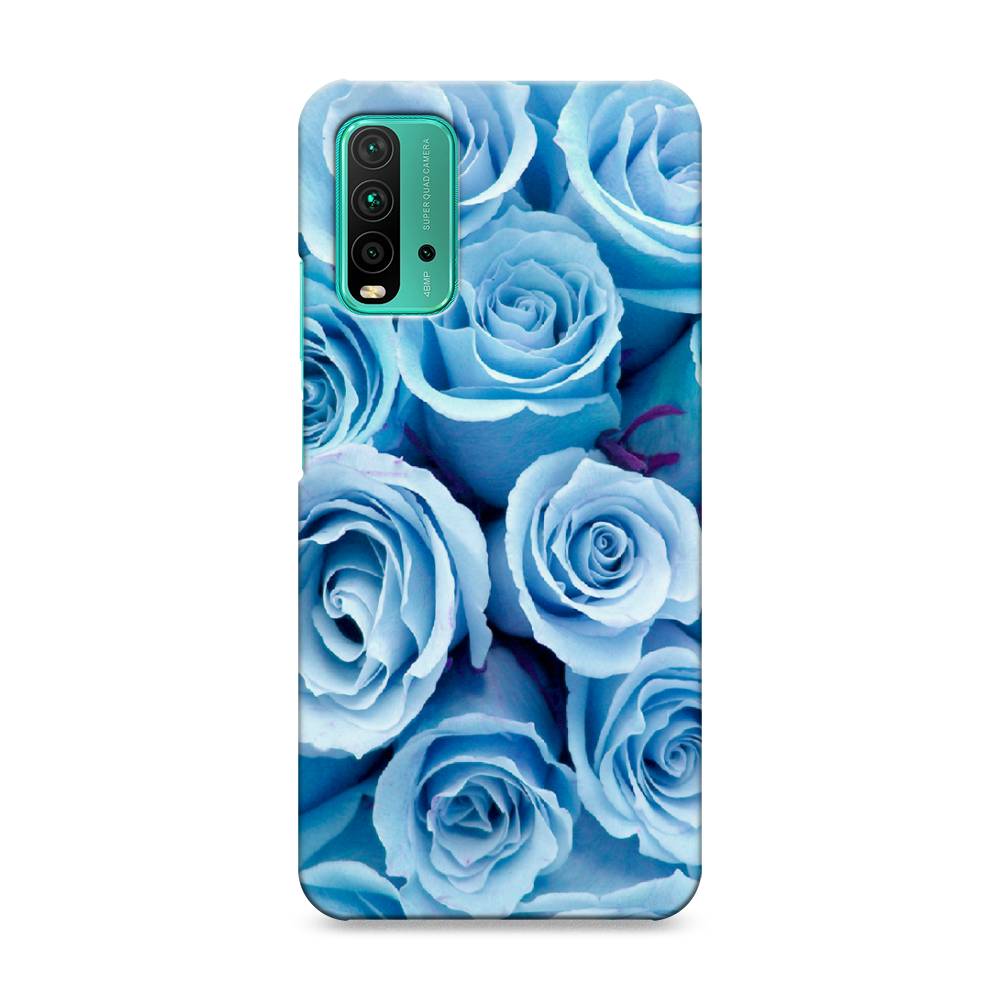 фото Пластиковый чехол "лазурные розы" на xiaomi redmi 9t awog