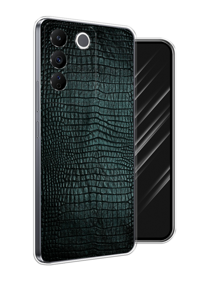 

Чехол Awog на Vivo V27e "Черная змея", Черный;серый;голубой, 268350-1