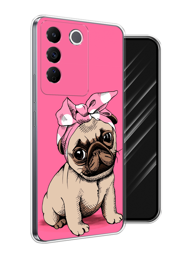 

Чехол Awog на Vivo V27e "Dog Pin-Up", Розовый;бежевый, 268350-1