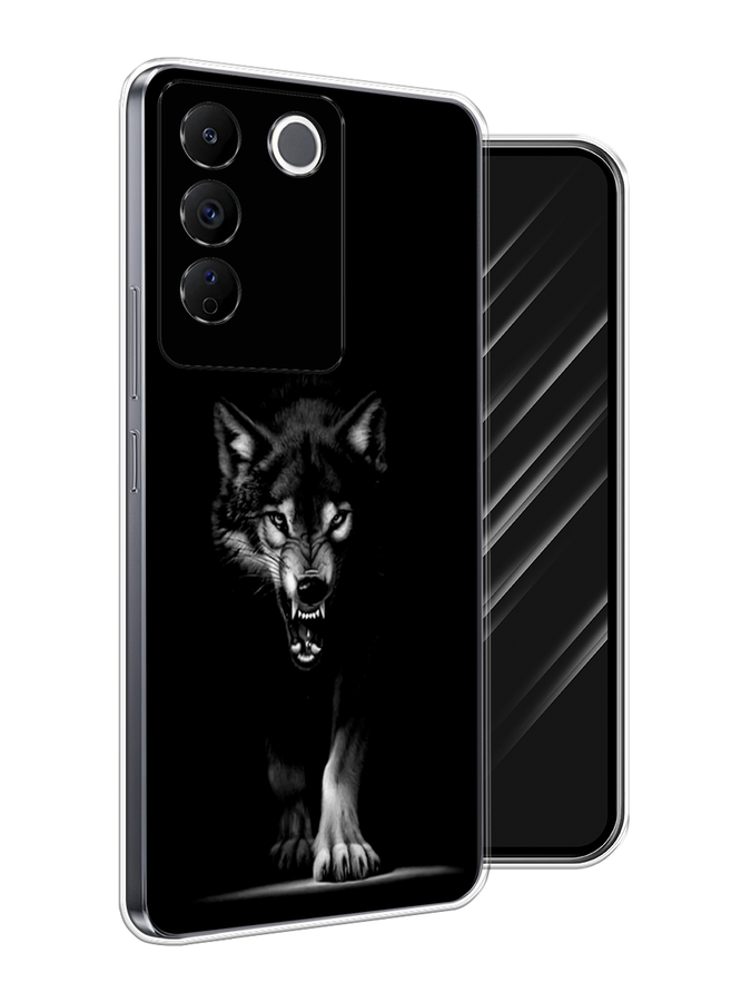 

Чехол Awog на Vivo V27e "Волк выходит из ночи", Серый;черный;белый, 268350-1