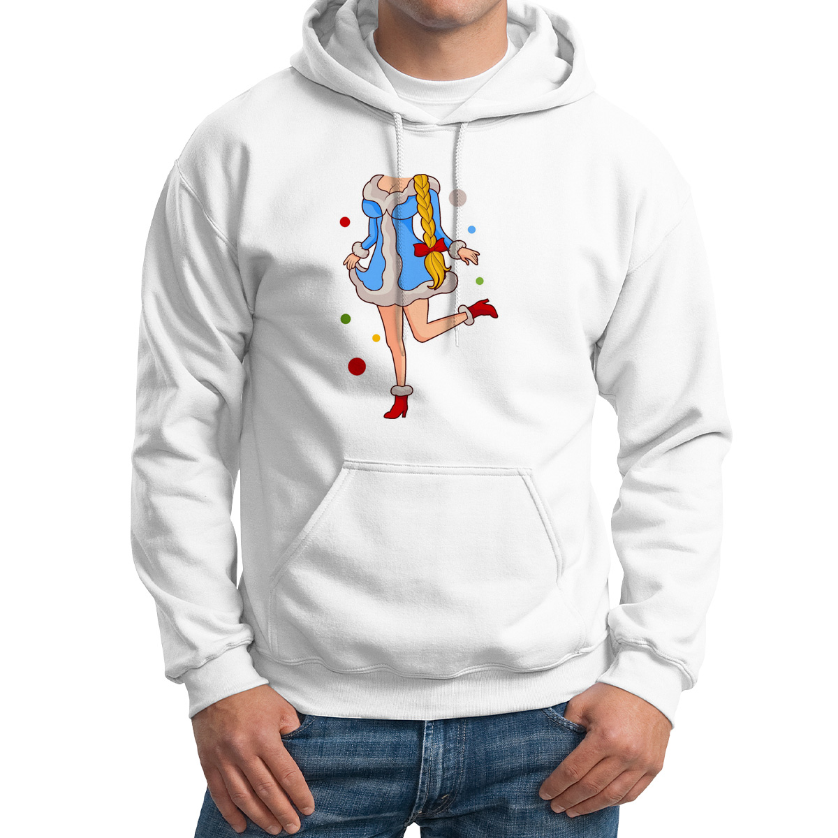 

Худи унисекс CoolPodarok Снегурочка есть пара белое 48 RU, M0113994