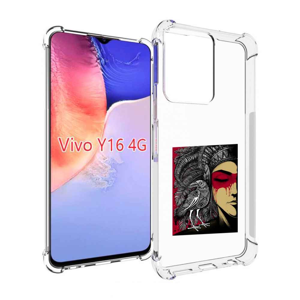 

Чехол MyPads девушка с вороном в абстракции для Vivo Y16 4G/ Vivo Y02S, Прозрачный, Tocco