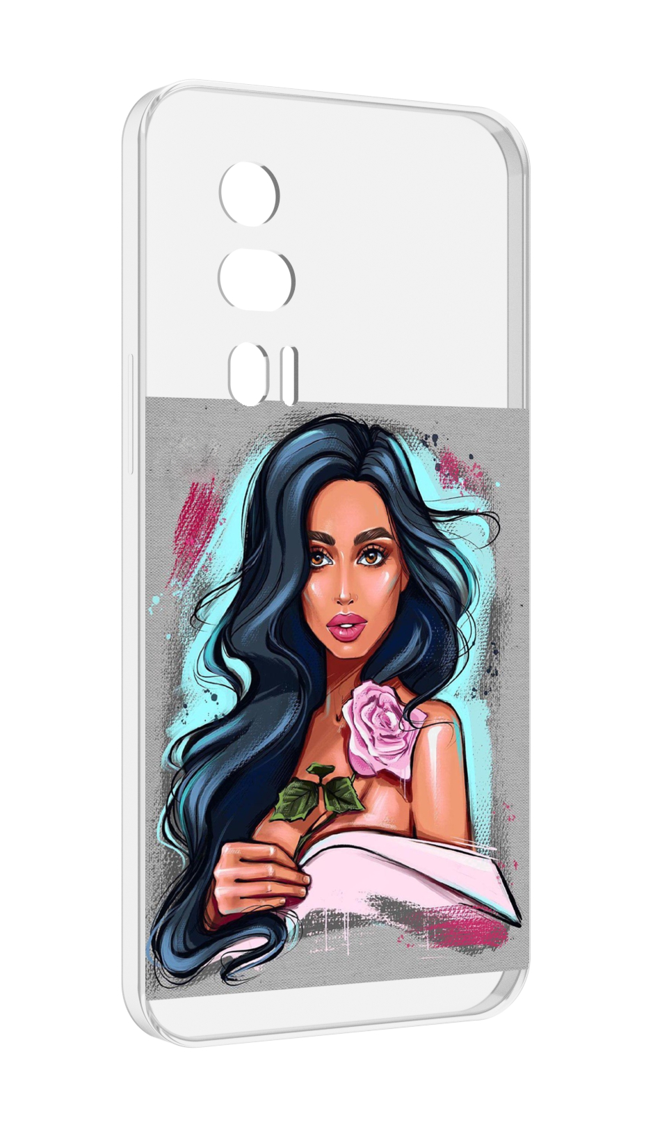 

Чехол MyPads Девушка-с-розовой-розочкой женский для Xiaomi Redmi K60 противоударный, Tocco