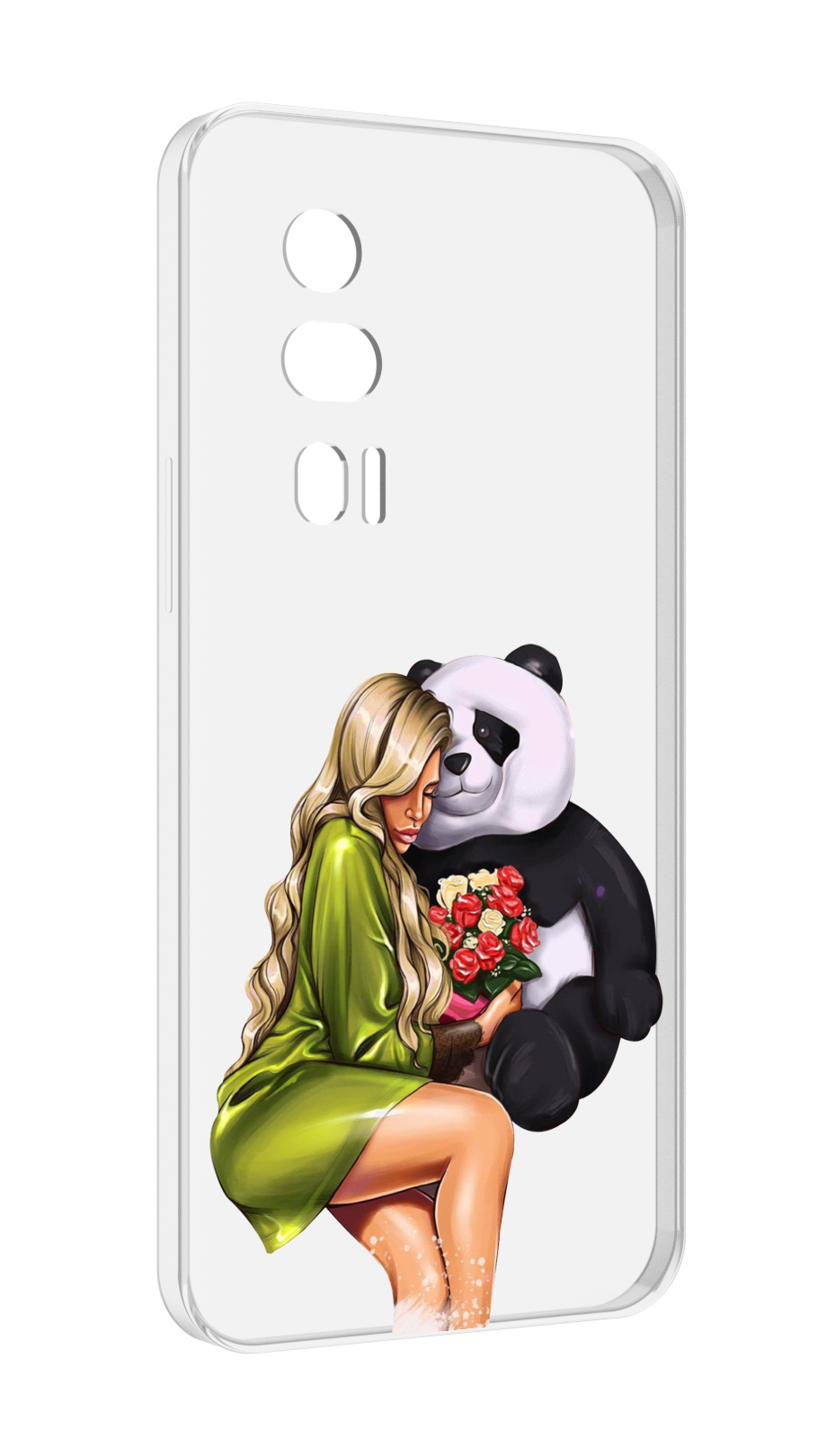 

Чехол MyPads Девушка-с-пандой-с-букетом женский для Xiaomi Redmi K60 противоударный, Tocco