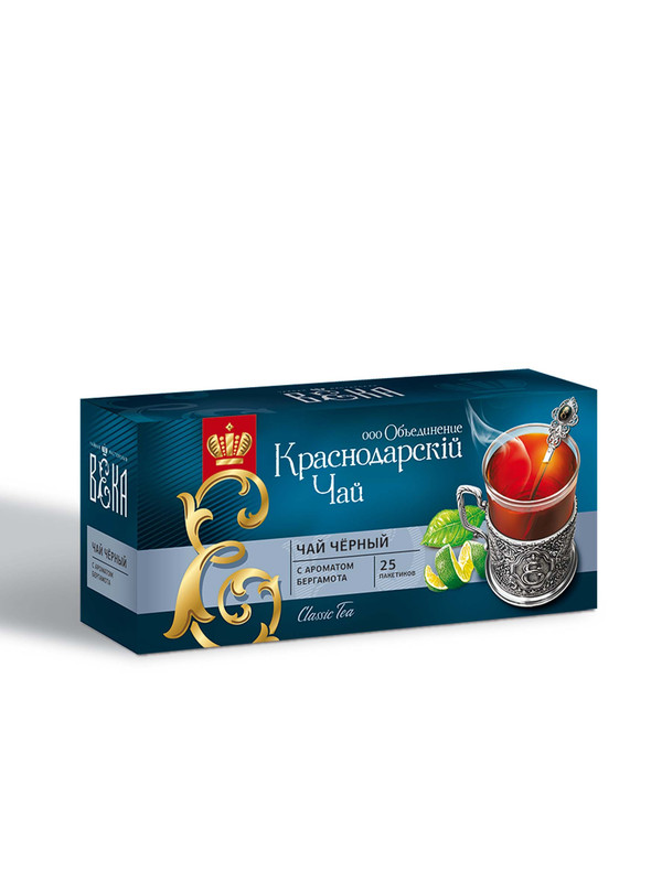

Чай чёрный Чайная мастерская Века с ароматом бергамота, 25 пакетиков