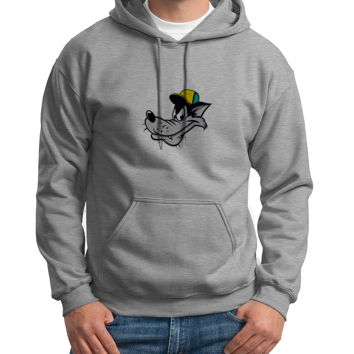 

Худи унисекс CoolPodarok Животные.Волк серое 50 RU, S0501609