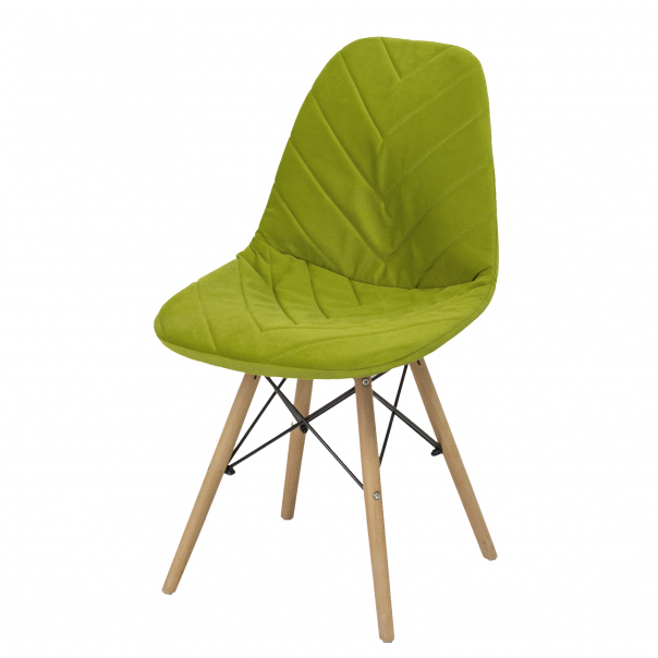 Чехол на стул Eames DSW из микровелюра CHIEDOCOVER, 40х46, елка, оливковый