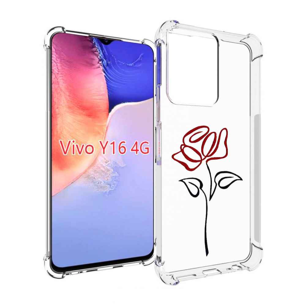 

Чехол MyPads цветок в одну линию для Vivo Y16 4G/ Vivo Y02S, Прозрачный, Tocco