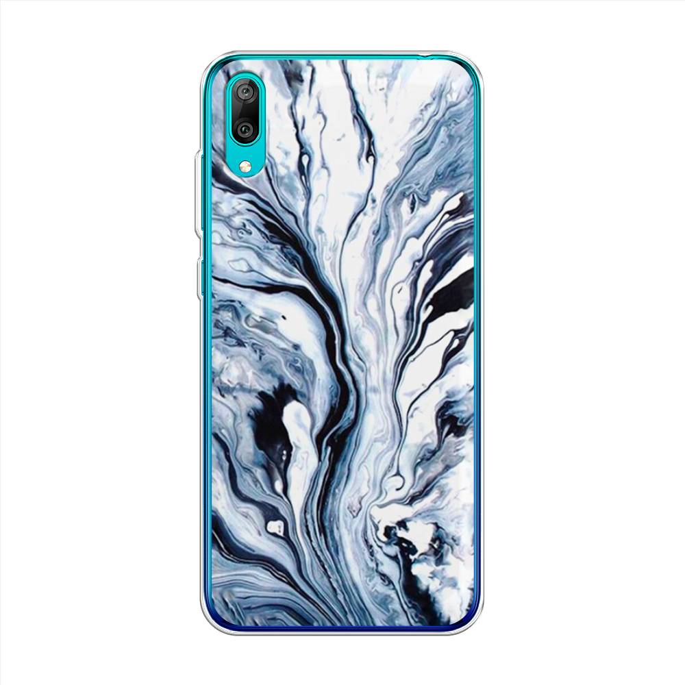 фото Чехол awog "голубой минерал мрамор" для huawei y7 prime 2019