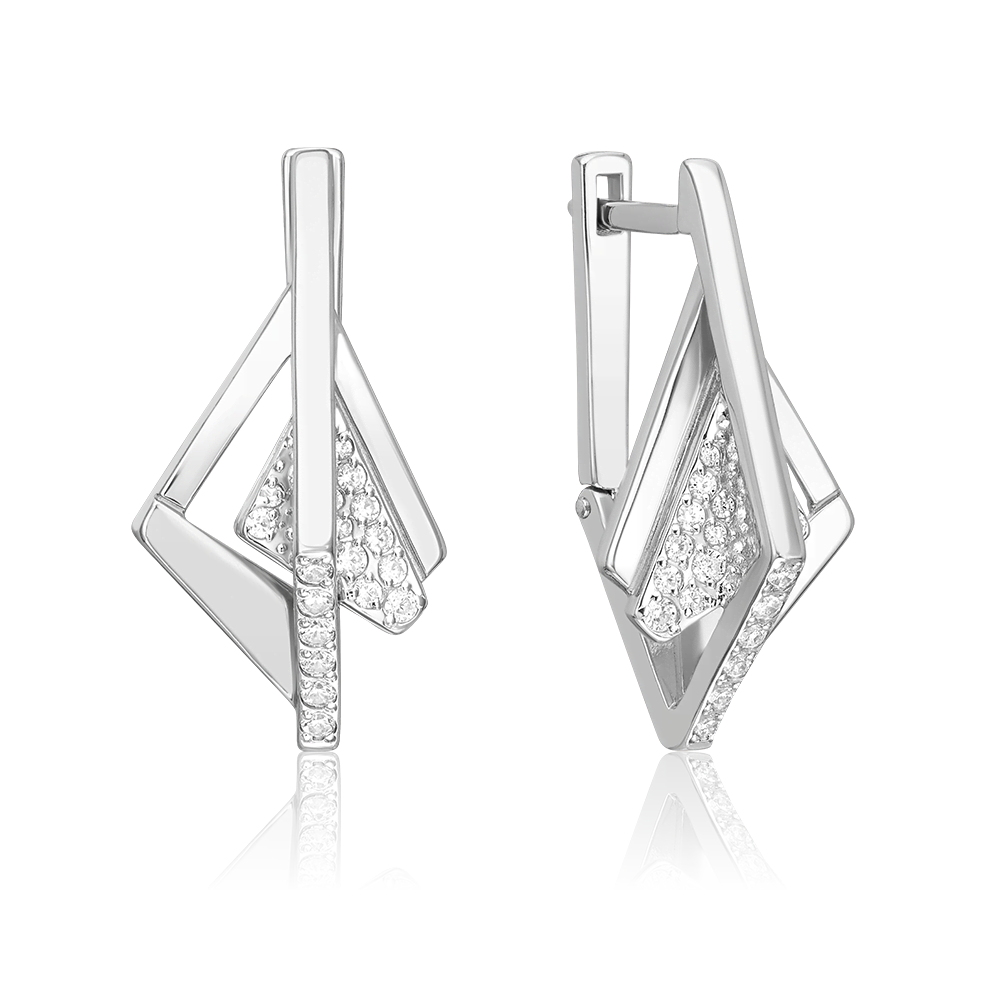 

Серьги из серебра PLATINA jewelry 02-5138, фианит, 02-5138
