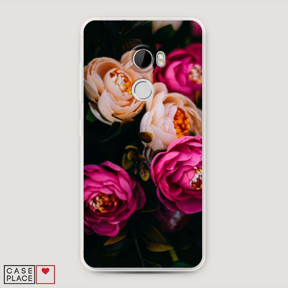 

Чехол Awog на HTC One X10 / Эйчтиси One X10 "Розовые пионы на черном", 101850-8