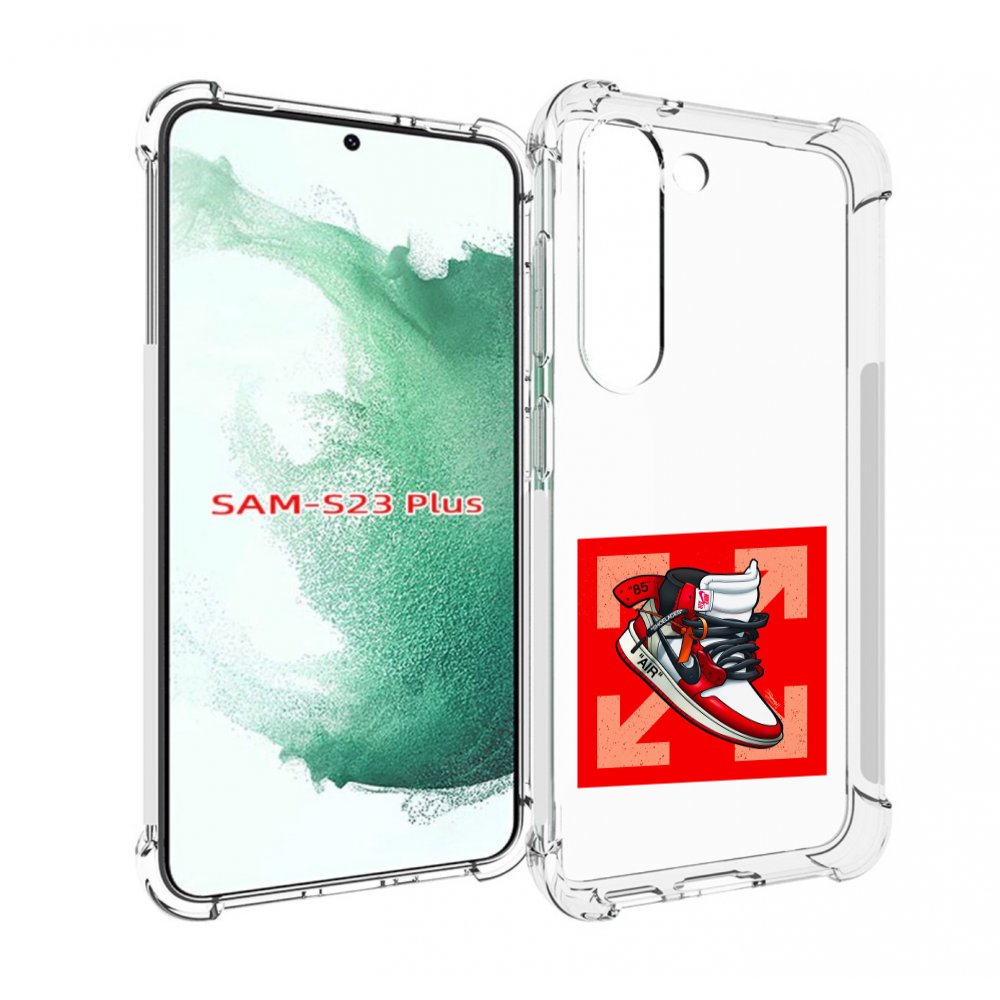 Чехол MyPads кроссовок джордан офвайт для Samsung Galaxy S23 Plus +