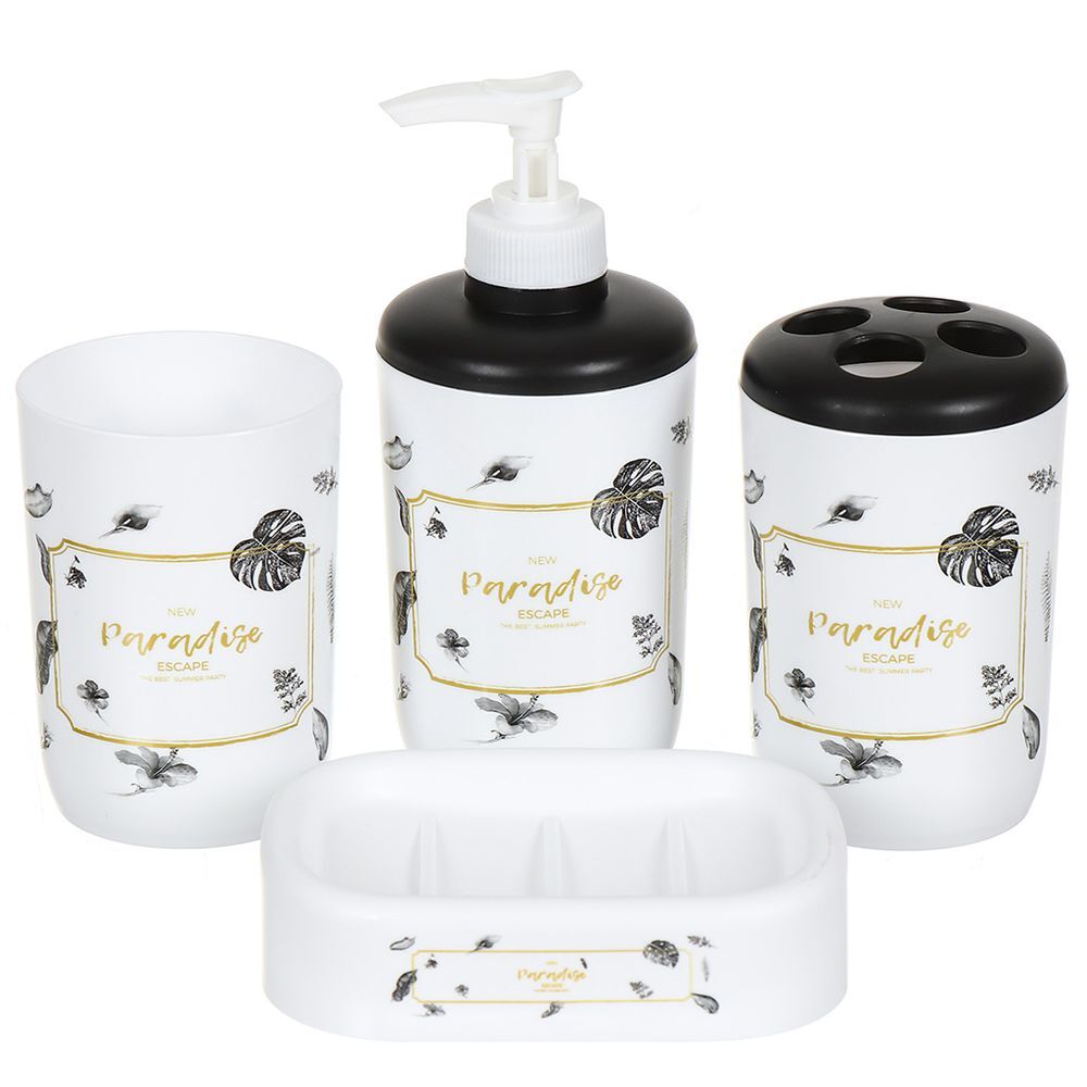 

Набор для ванной 4 пр, Парадиз, бел, стак,подс д зуб щет,дозат д мыла,мыл-ца, Y9-086