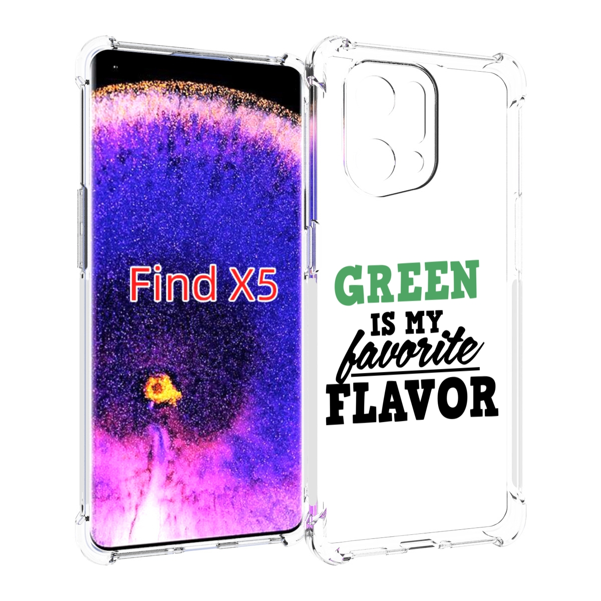 

Чехол MyPads Зеленый-фаворит для Oppo Find X5, Прозрачный, Tocco