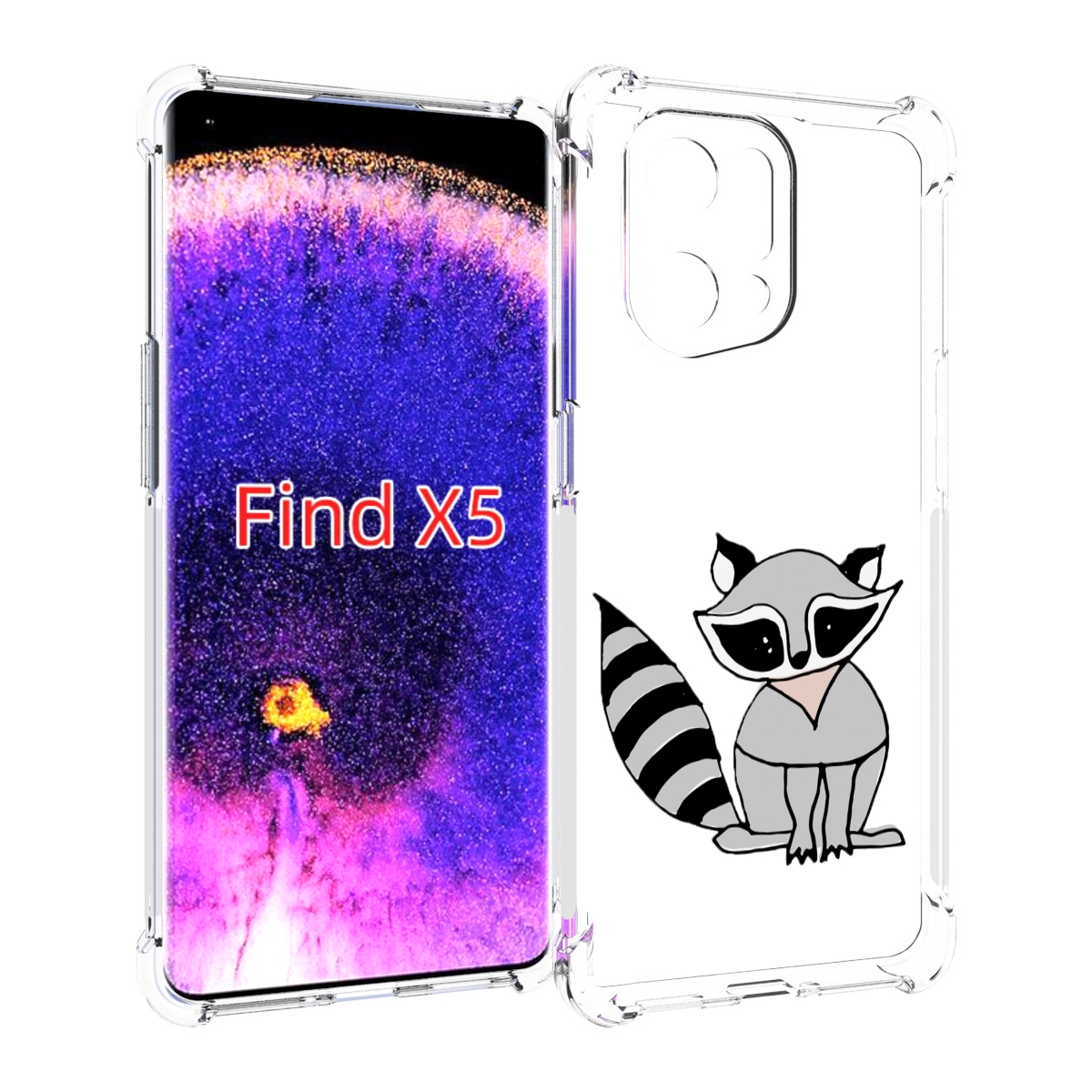 

Чехол MyPads Енотик для Oppo Find X5, Прозрачный, Tocco
