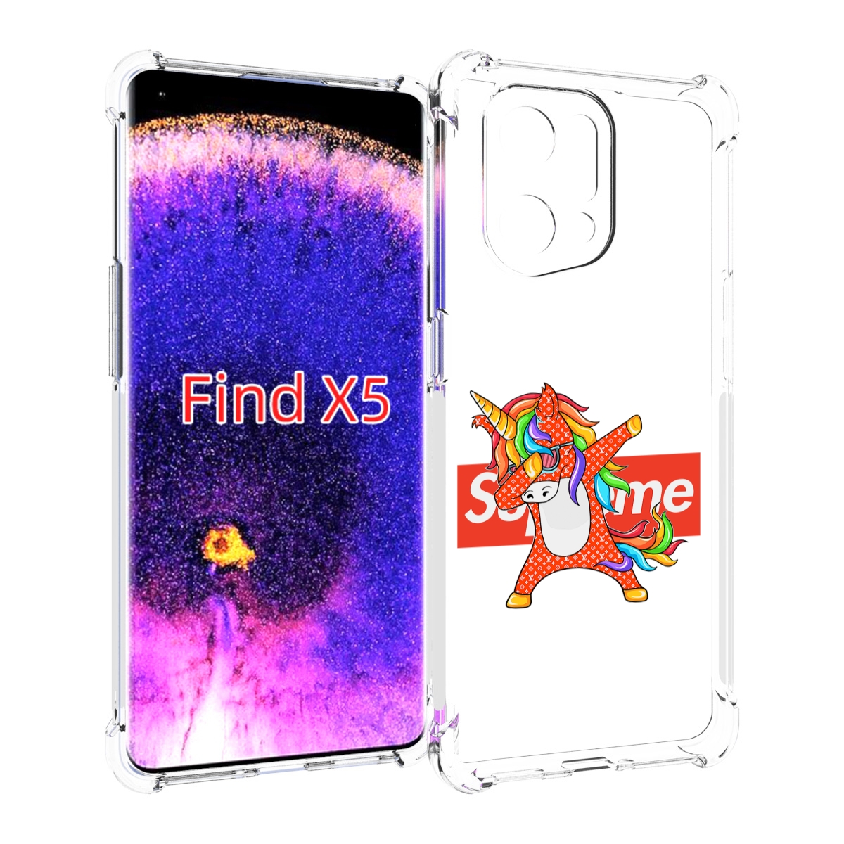 

Чехол MyPads Единорог-суприм для Oppo Find X5, Прозрачный, Tocco