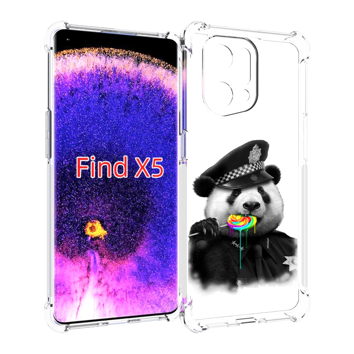 

Чехол MyPads Панда полиция для Oppo Find X5, Прозрачный, Tocco