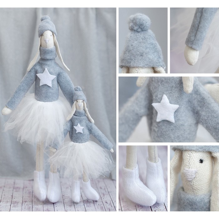 фото Кукла тильда «домашние зайки вэри и бэри», набор для шитья, 15,6 × 22,4 × 5,2 см арт узор