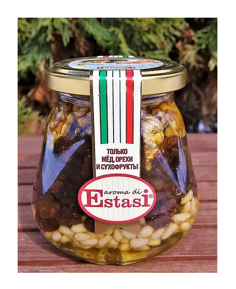 

Ассорти Aroma di Estasi Микс № 9 из орехов и сухофруктов в меде 320 г