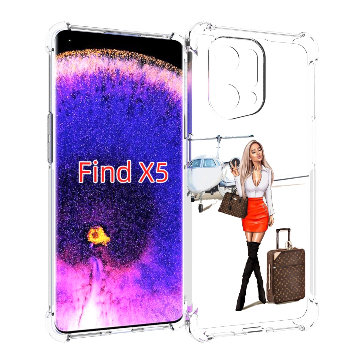 

Чехол MyPads Деловая-девушка женский для Oppo Find X5, Прозрачный, Tocco