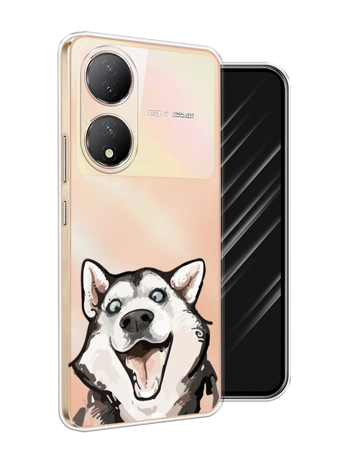 

Чехол Awog на Vivo Y100 "Радостный хаски", Белый;голубой;черный, 268250-1