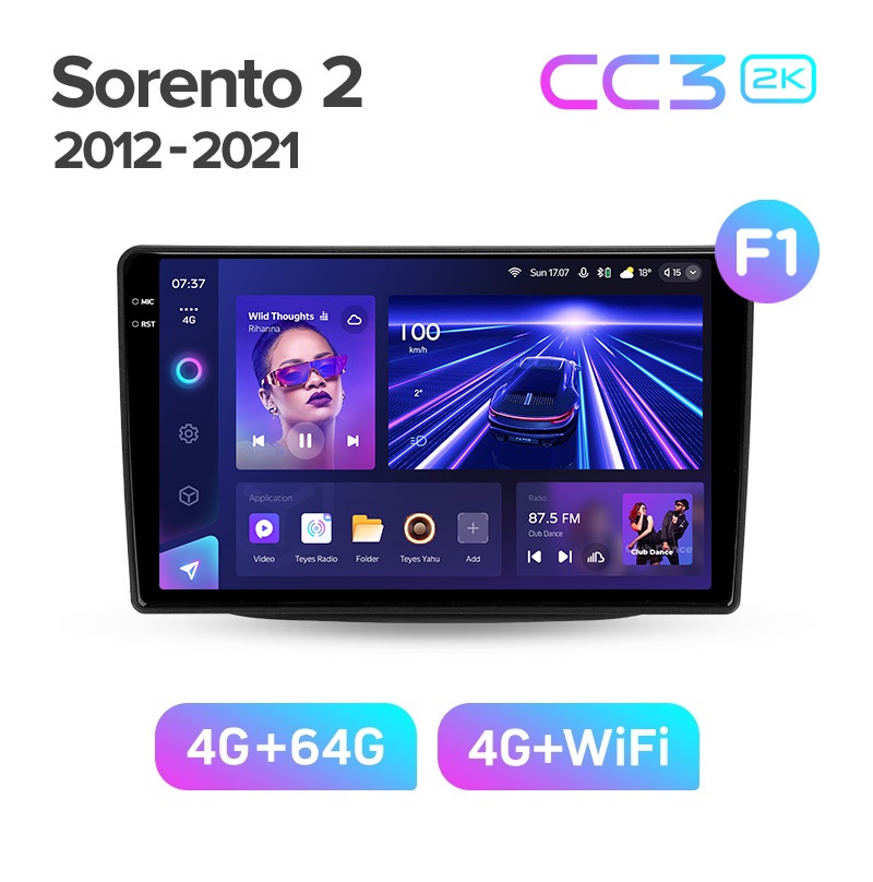 Магнитола TEYES KIA SORENTO 2012-2021г CC3 2K 464ГБ 3689000₽