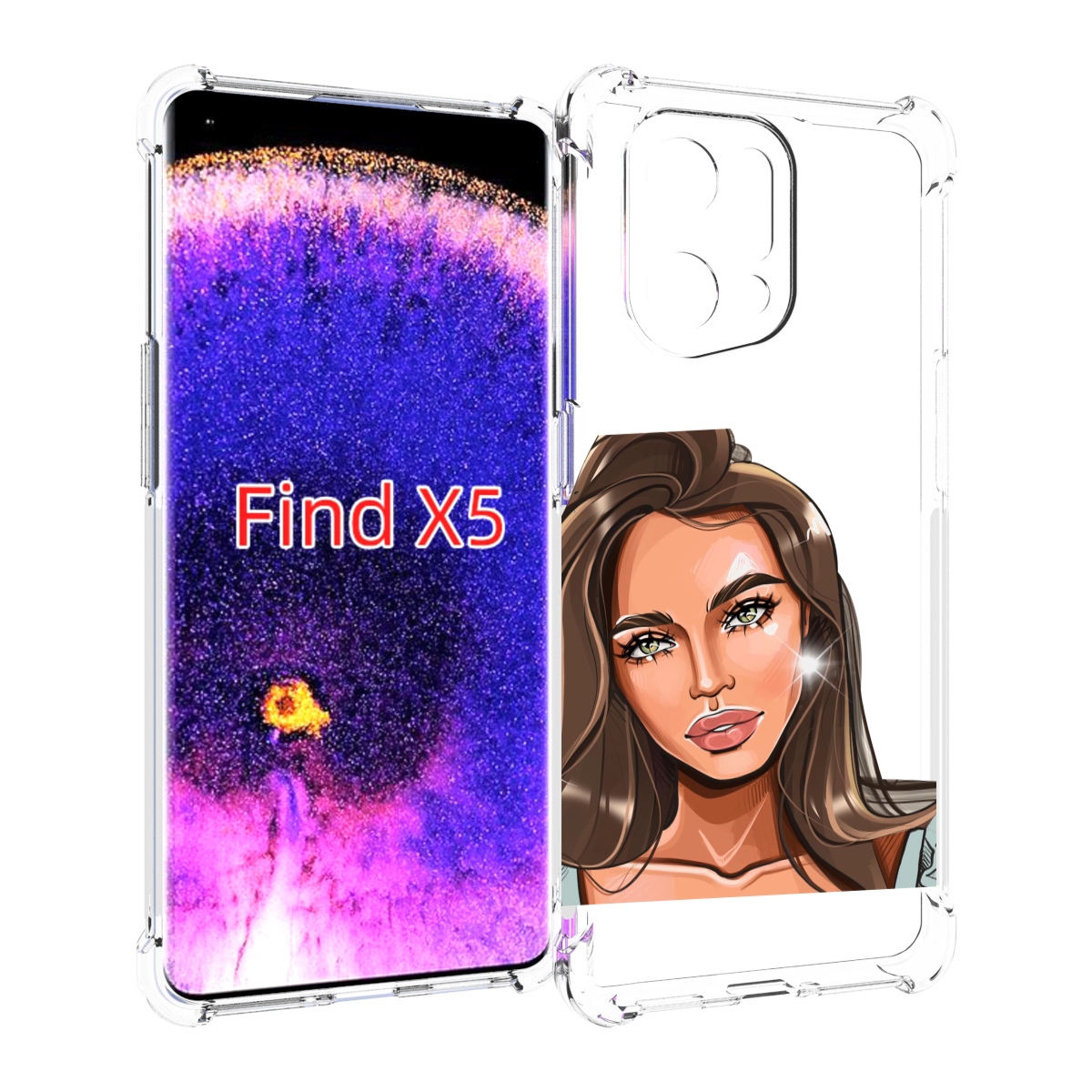 

Чехол MyPads Девушка-с-зелеными-глазами для Oppo Find X5, Прозрачный, Tocco