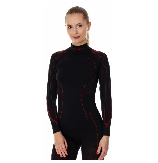 Термобельё Brubeck Футболка женская с дл. рукавом Cooler Черно-Красный S