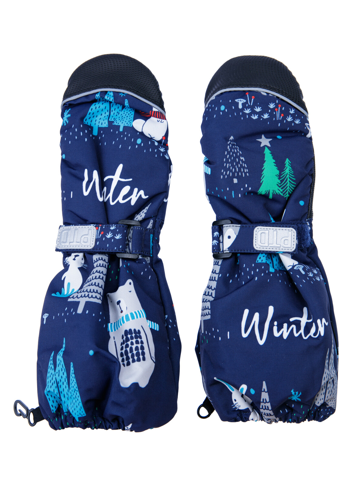 Варежки текстильные для мальчиков PlayToday, тёмно-синий,цветной, 13 (98-104 см)