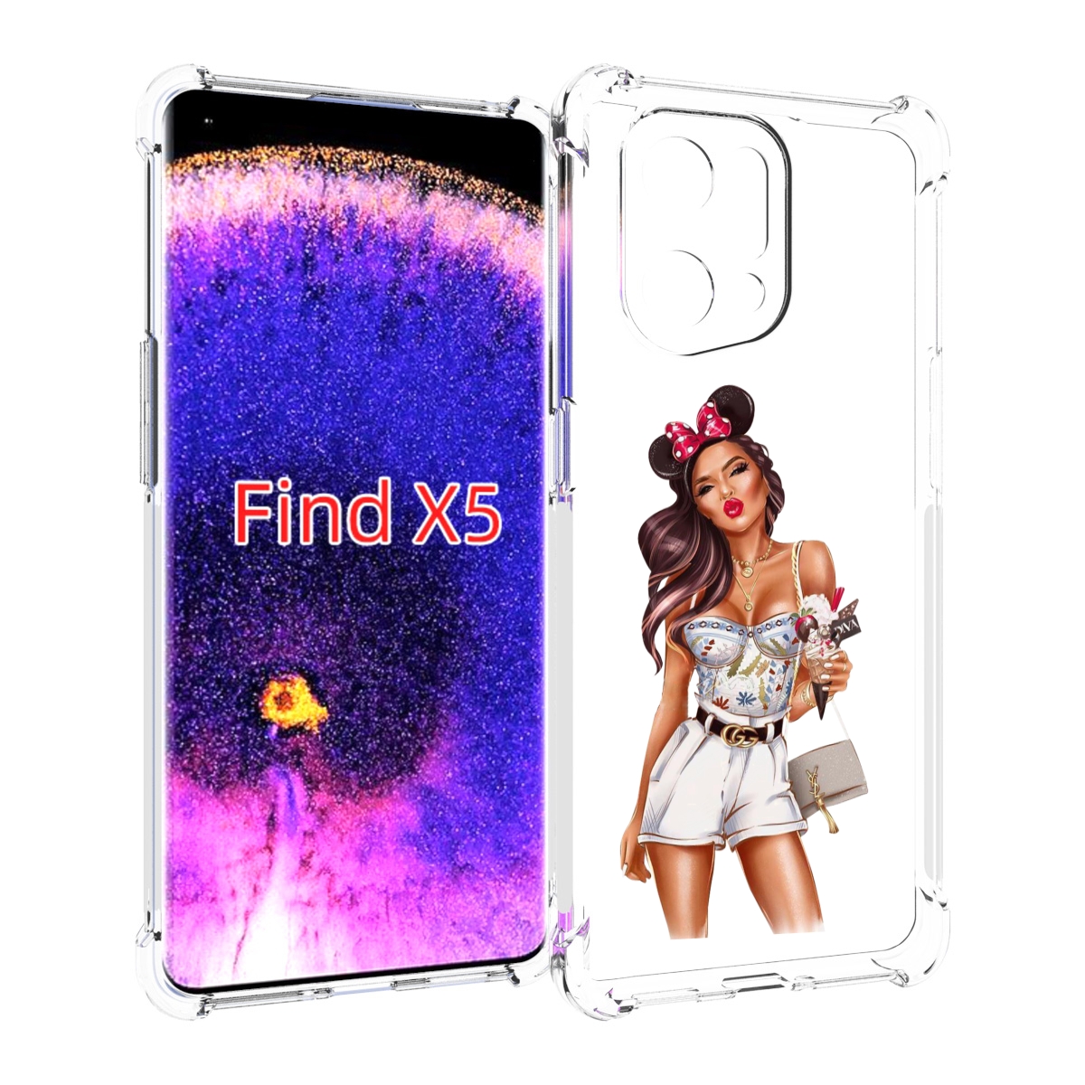 

Чехол MyPads Девушка-микки для Oppo Find X5, Прозрачный, Tocco