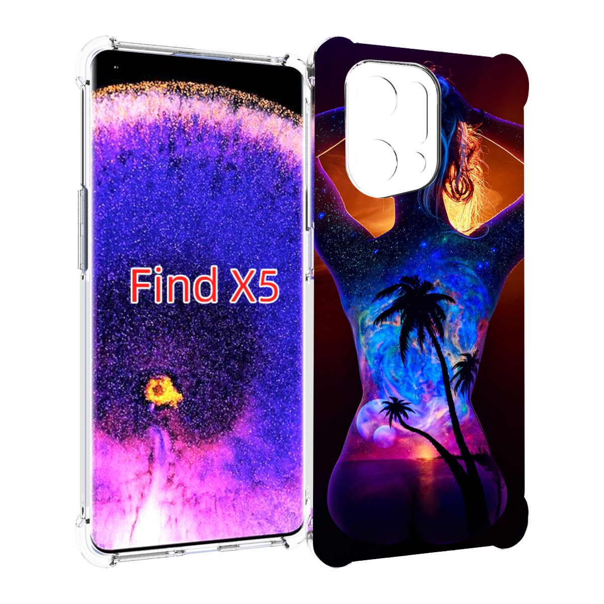 

Чехол MyPads Девушка-и-пальмы женский для Oppo Find X5, Прозрачный, Tocco