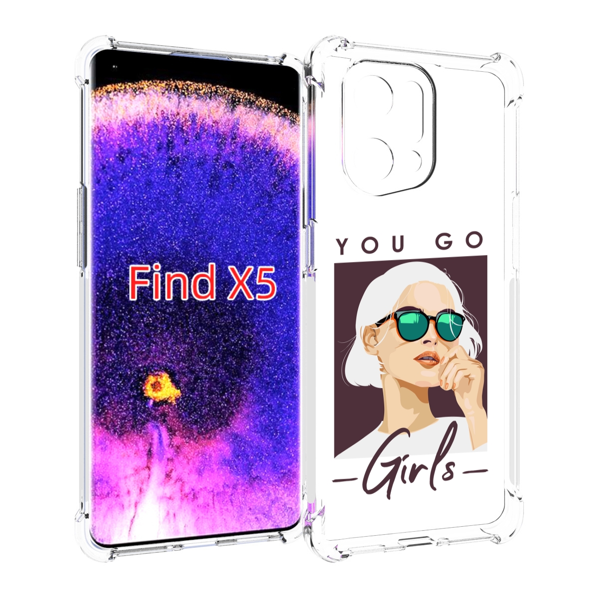 Чехол MyPads Девушка-в-очках-с-белыми-волосами женский для Oppo Find X5
