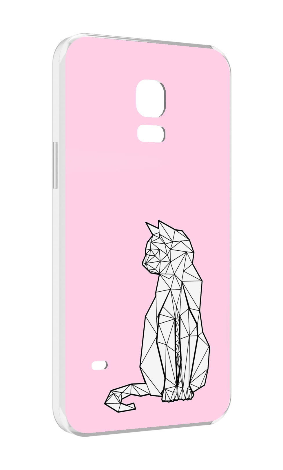

Чехол MyPads белый котик с гранями для Samsung Galaxy S5 mini, Прозрачный, Tocco