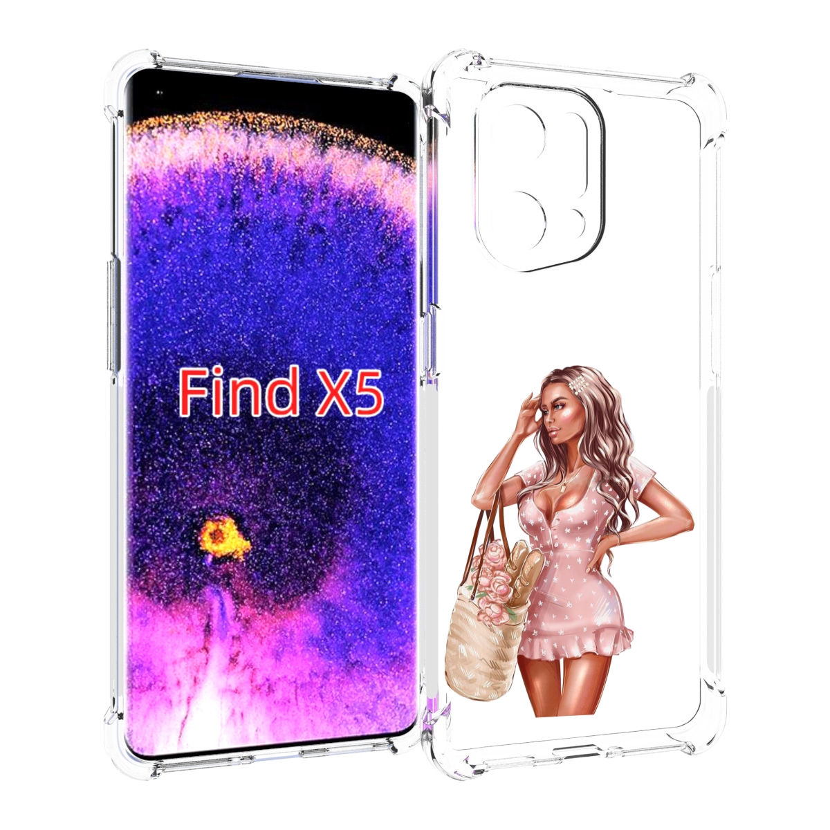 

Чехол MyPads Девушка-в-мини-платье женский для Oppo Find X5, Прозрачный, Tocco