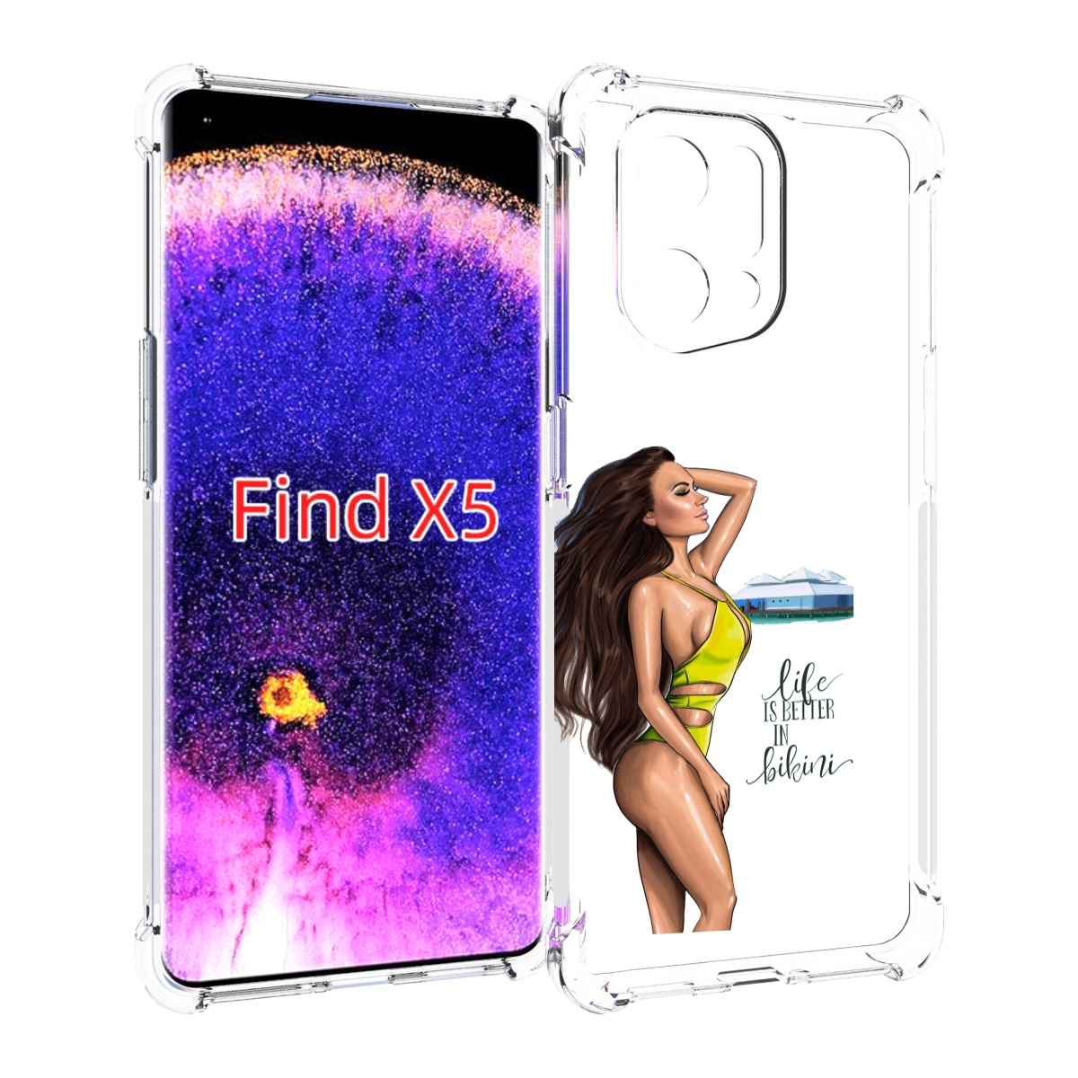 Чехол MyPads Девушка-в-купальнике для Oppo Find X5
