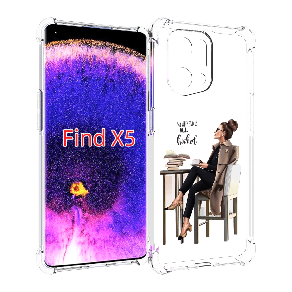 

Чехол MyPads Девушка-в-кофейне для Oppo Find X5, Прозрачный, Tocco