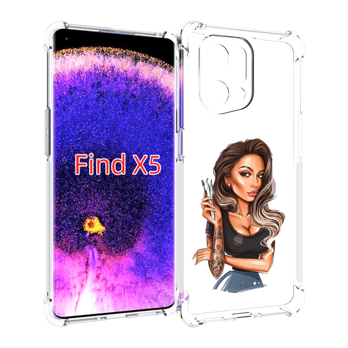 

Чехол MyPads Девушка-бровист для Oppo Find X5, Прозрачный, Tocco