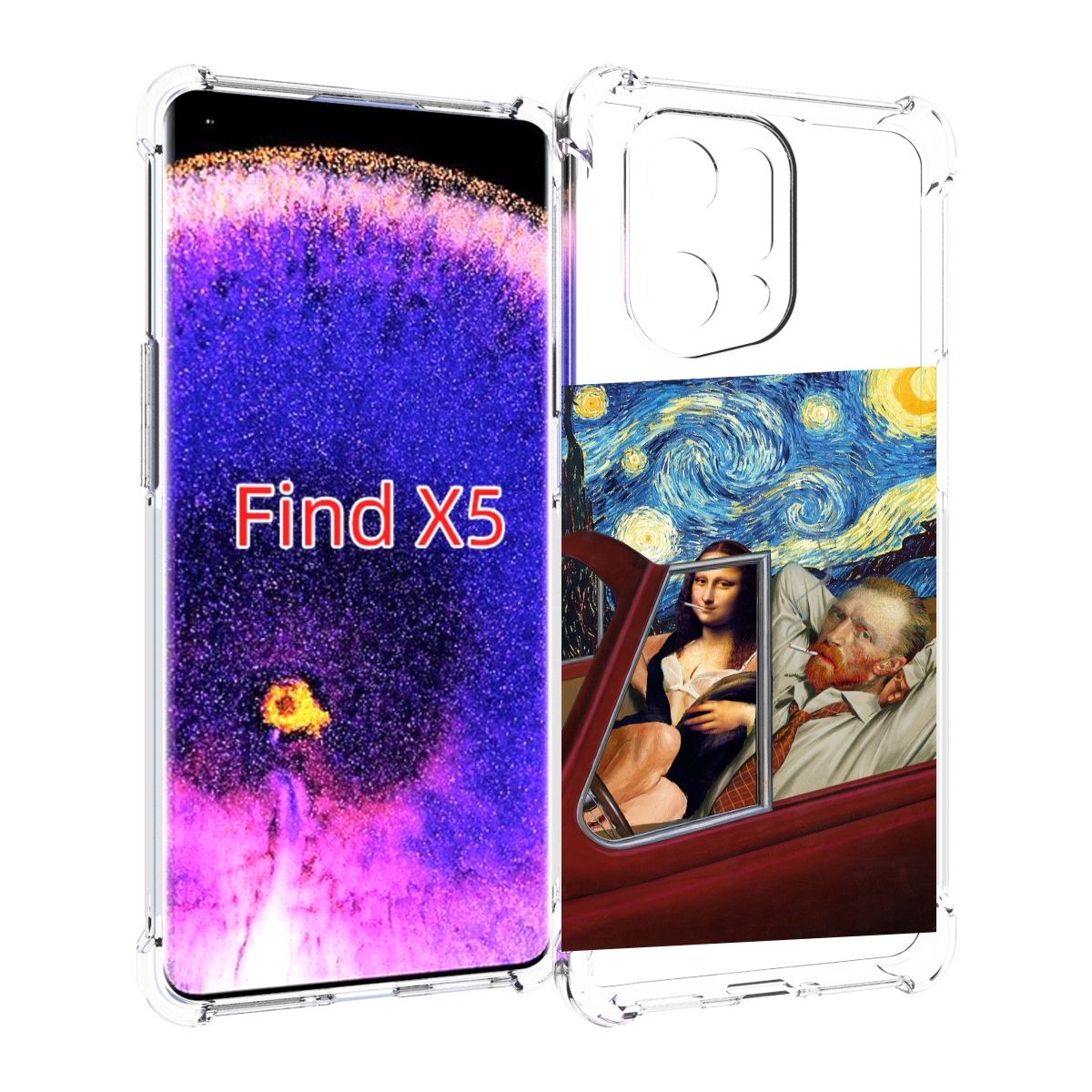 

Чехол MyPads Да-Винчи-в-одном для Oppo Find X5, Прозрачный, Tocco