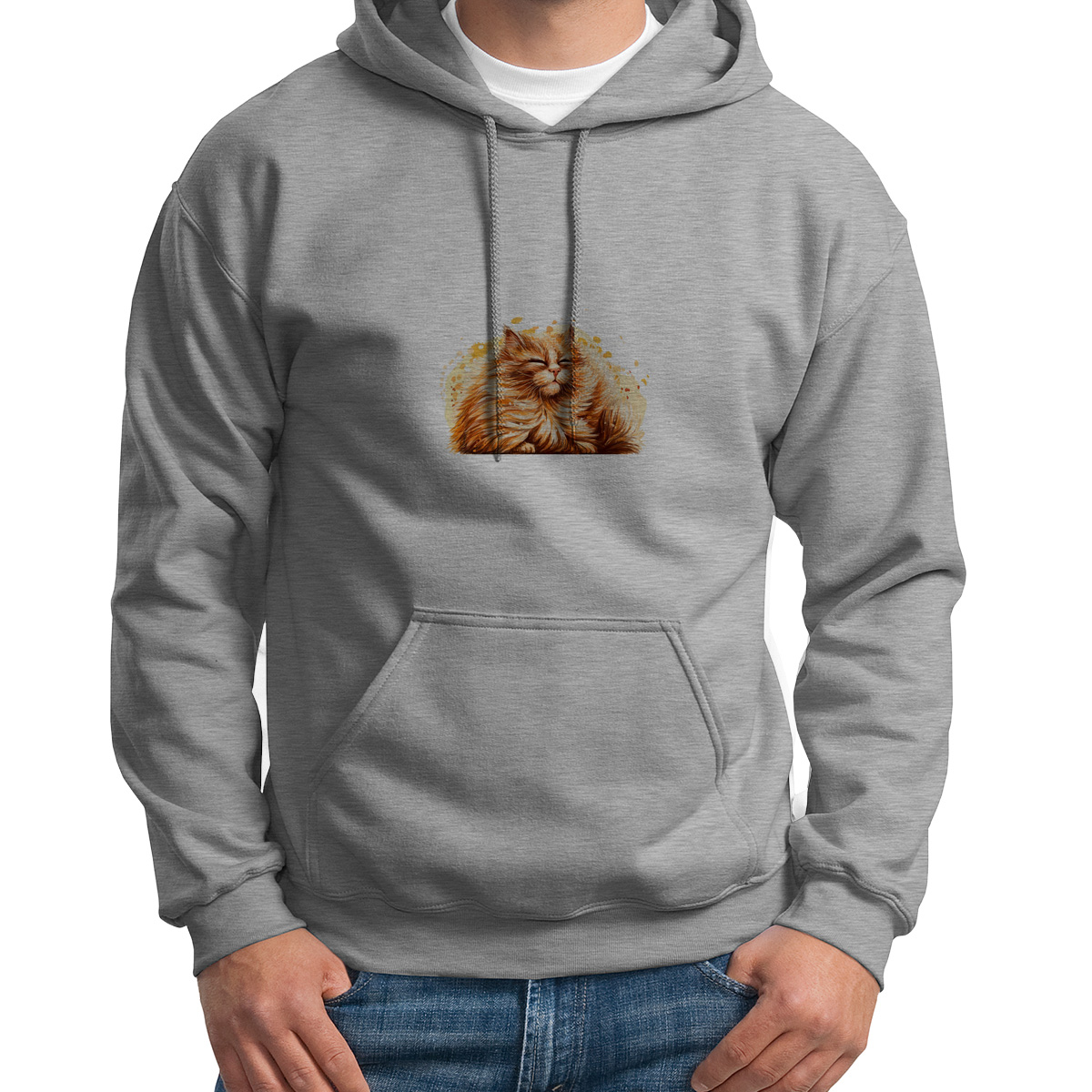 

Худи унисекс CoolPodarok Животные. Котик серое 50 RU, S0501594